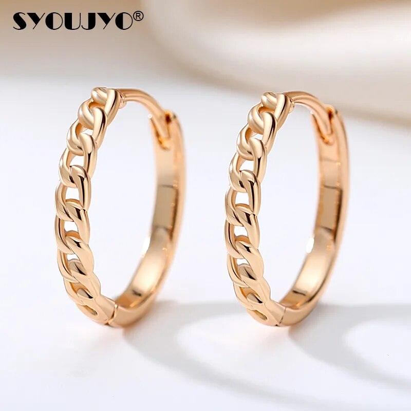 585 Rose Gold Color Hoop Earrings - L & M Kee, LLC