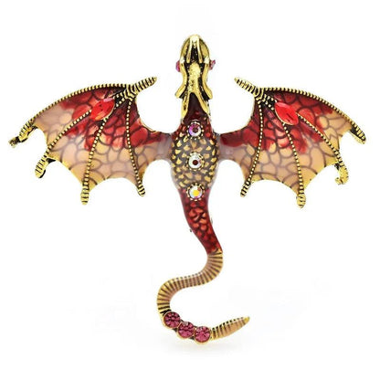 Enamel Dragon Brooch - L & M Kee, LLC