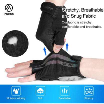 Half Finger Cycling Gloves Sport Fitness MTB Bike Gloves Men Women Riding Thickened Palm Pad Bicycle Fingerless Gloves - L & M Kee, LLC