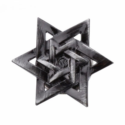 Fashion Hexagram Silver Color Lapel Pin - L & M Kee, LLC