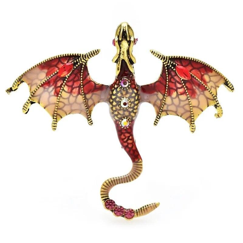 Enamel Dragon Brooch - L & M Kee, LLC