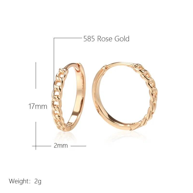 585 Rose Gold Color Hoop Earrings - L & M Kee, LLC