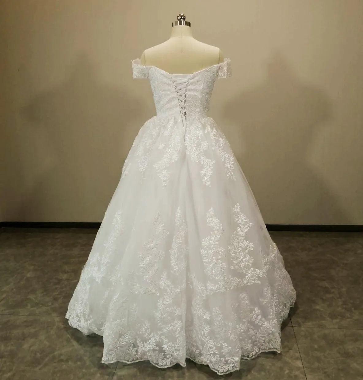 Sweetheart Off Shoulder Bridal Gown - L & M Kee, LLC