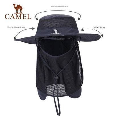 Camel Outdoor Sun-Proof Bucket Hat Men's Summer Sunshade Mountaineering Beach Sun Fishing Cowboy Hat Spring UV Protection - L & M Kee, LLC