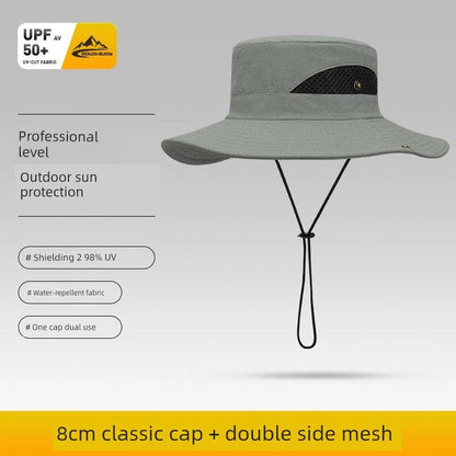 Summer Fisherman Sun Breathable and UV-Resistant Outdoor Mountaineering Fishing Big Brim Hat - L & M Kee, LLC