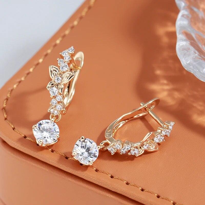 Natural Zircon Dazzling Hollow Butterfly Dangle Earring - L & M Kee, LLC