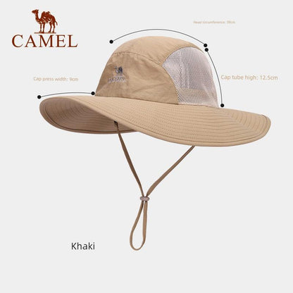 Camel Outdoor Sun-Proof Bucket Hat Men's Summer Sunshade Mountaineering Beach Sun Fishing Cowboy Hat Spring UV Protection - L & M Kee, LLC