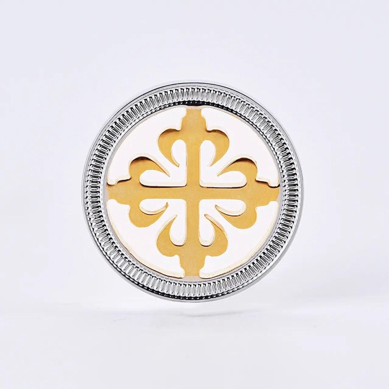 Fashion Hexagram Silver Color Lapel Pin - L & M Kee, LLC