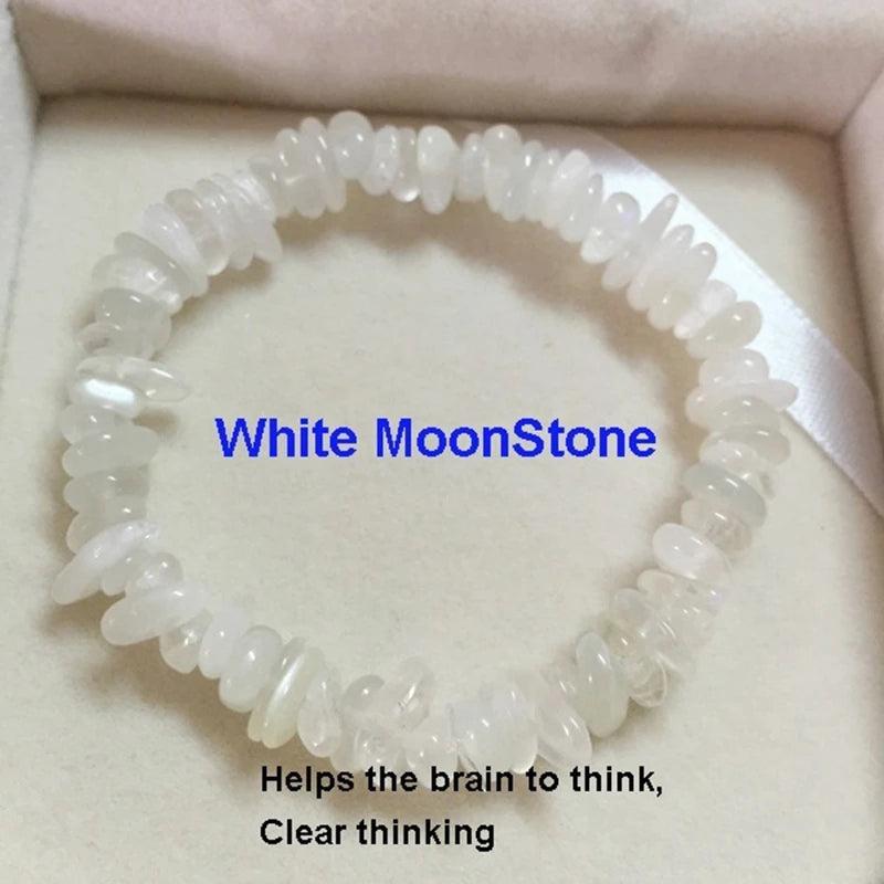 Natural Crystal Bracelet Irregular Stone Bracelet Beads Chip Jewelry Amethyst Aquamarine Rose Quartz Wristband Bangles for Women - L & M Kee, LLC