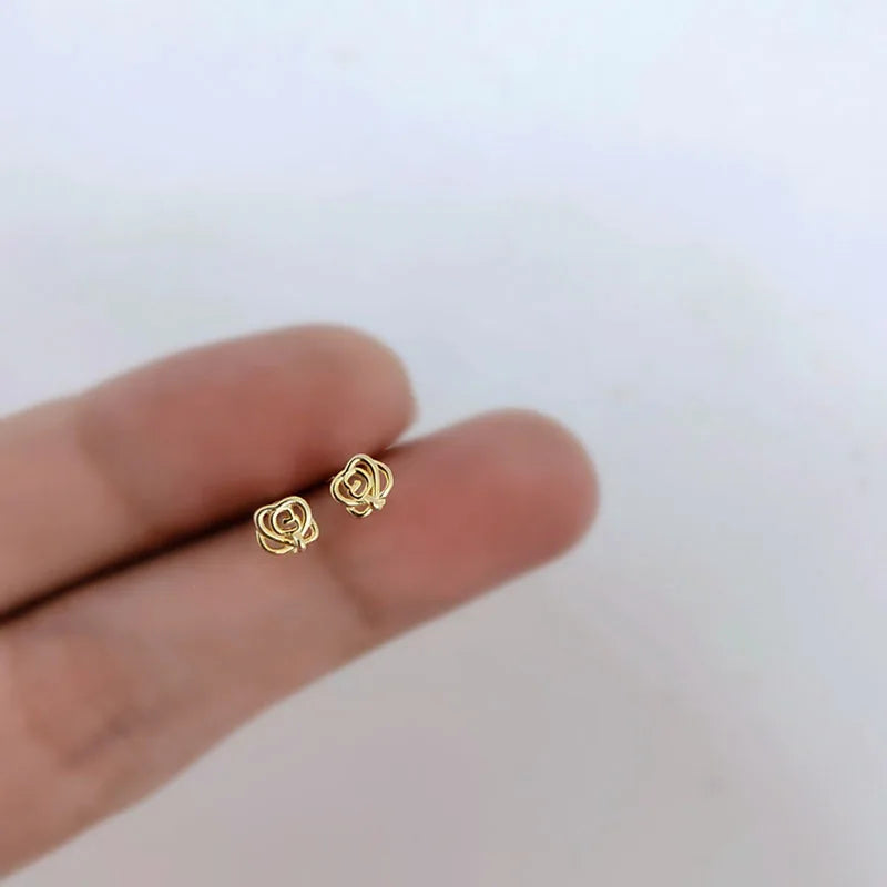 925 Silver Needle Simple Small Stud Earrings Round Cubic Zirconia Minimalist Stud Earrings Gift for Her