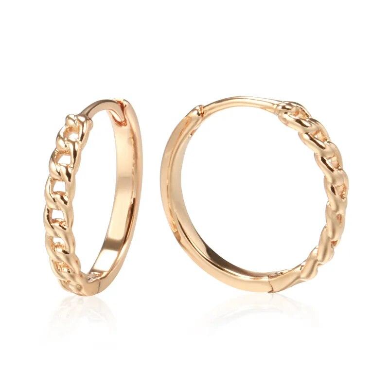 585 Rose Gold Color Hoop Earrings - L & M Kee, LLC