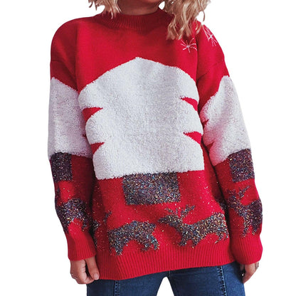 Elk Snowflake Bear Print Ugly Christmas Sweater - L & M Kee, LLC