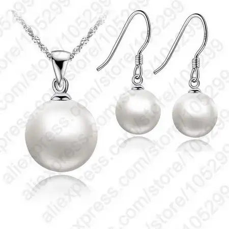 Genuine 925 Sterling Silver Bridal Jewelry Sets Pearl Fashion Jewelry Women Girls Engagement Anniversary Fine Gift Wholesale