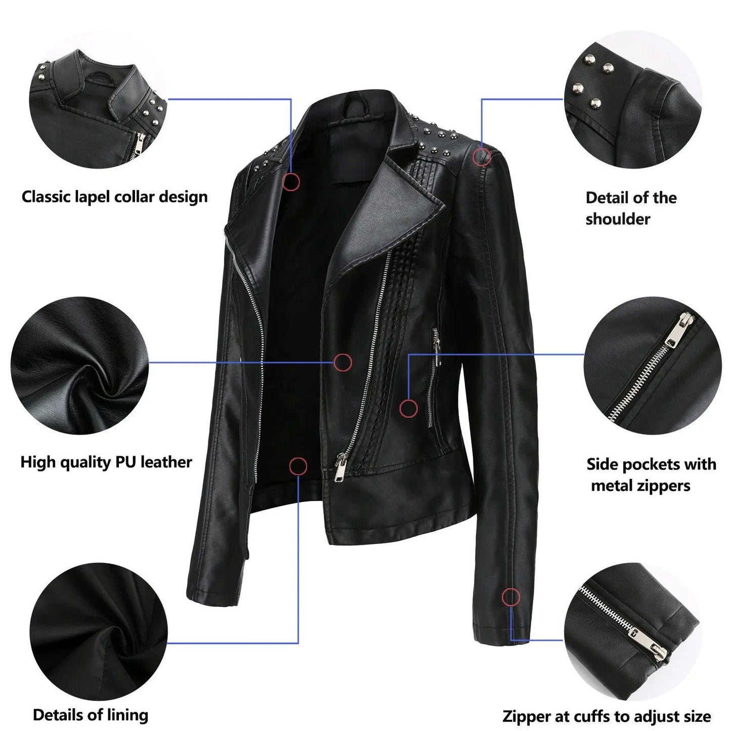 Punk Rivet Leather Jacket