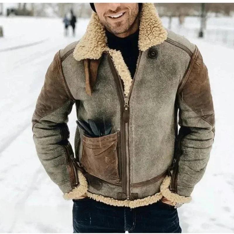 Warm Faux Leather Suede Jacket