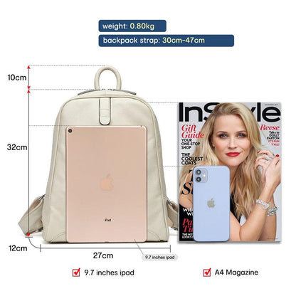 100% Soft Genuine Leather Fashion Women Backpack - L & M Kee, LLC