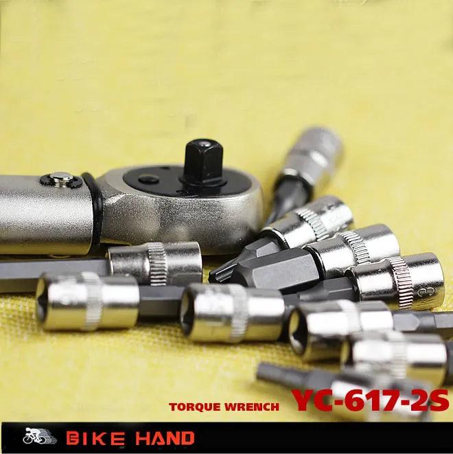 Professional Taiwan BIKEHAND YC-617-2S Bicycle Bike Torque Wrench Allen Key Tool Socket Spanner Set Kit Cycling Repair Tool Kits - L & M Kee, LLC