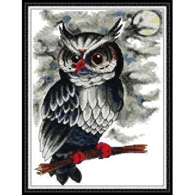 Joy Sunday Cute Owl Cross Stitch 11ct Printed Aida Fabric 14ct Counted Cross Canvas Embroidery DMC Floss Kit DIY Christmas gift - L & M Kee, LLC