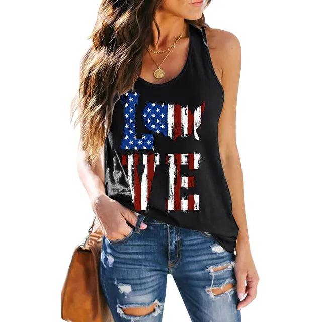 Freedom American Flag Usa Stars Stripes Patriotic Graphic Tee - L & M Kee, LLC