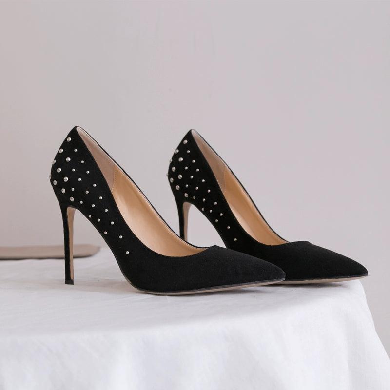 Fashion Sexy Low-Cut Spring New Rivets High Heels - L & M Kee, LLC