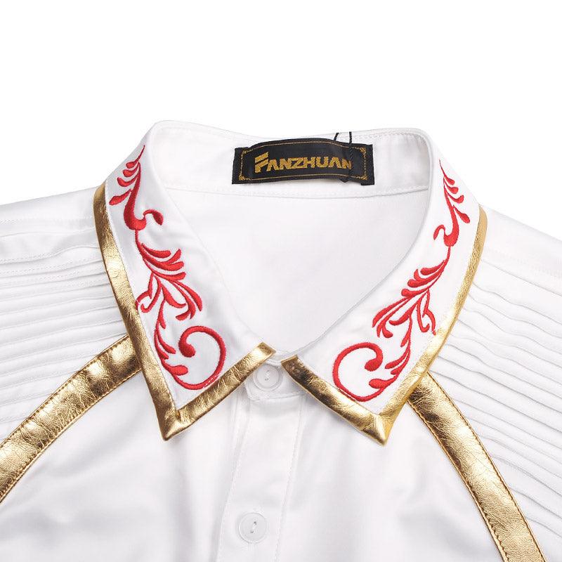 Pleated Bronzing Long-Sleeve Embroidery - L & M Kee, LLC