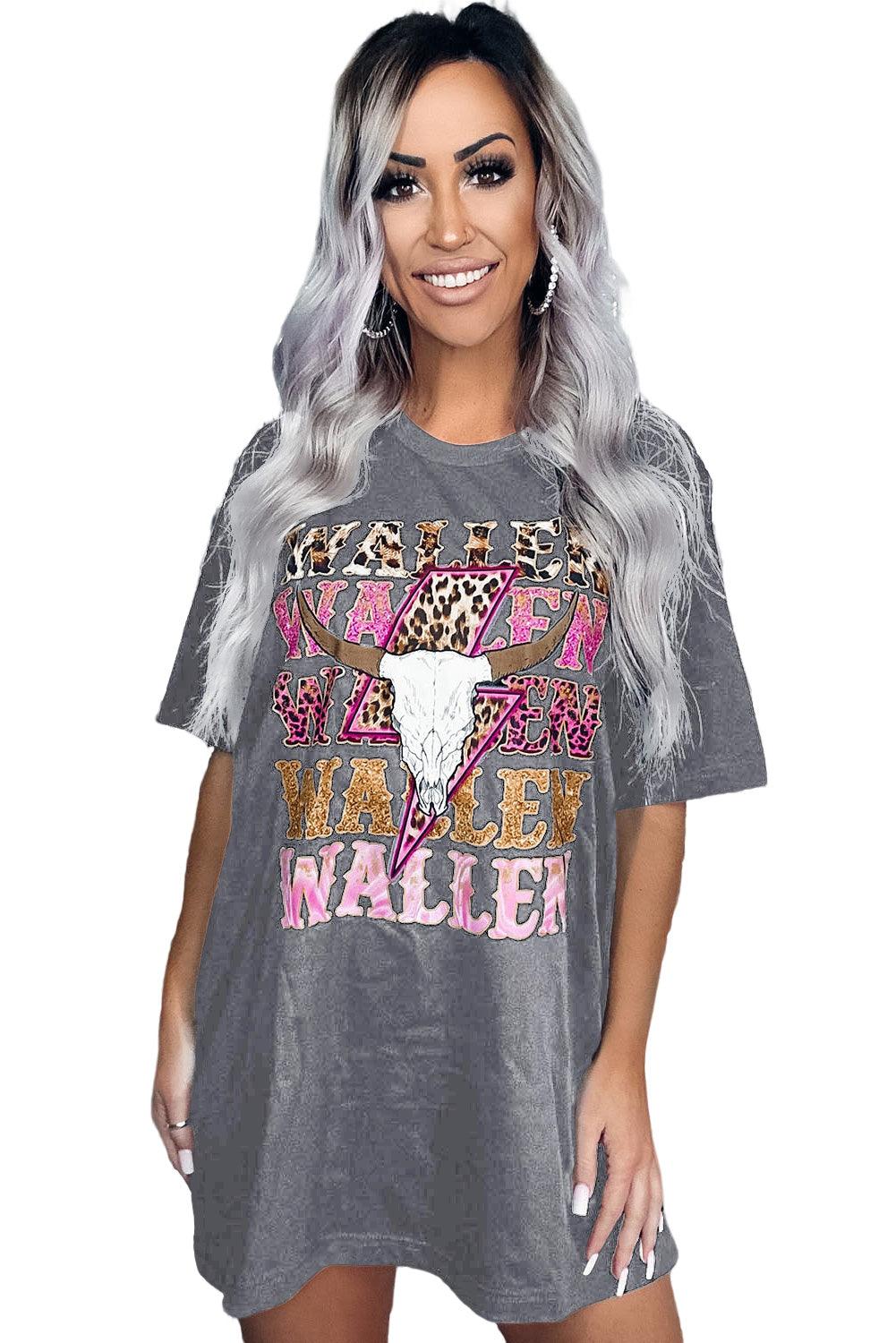 WALLEN Cowskull Graphic Oversized Tee - L & M Kee, LLC