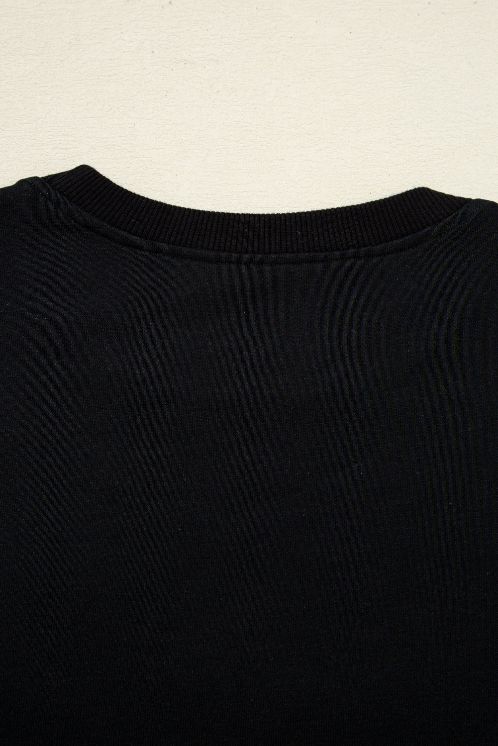 Black Chenille Game Day Graphic Drop Shoulder Sweatshirt