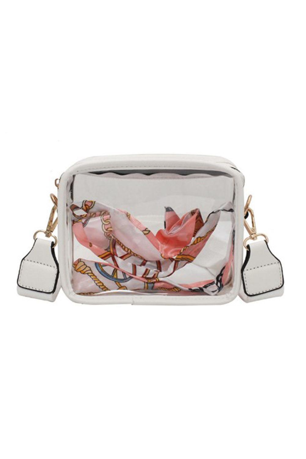 Valerian Clear PVC Leather Strap Crossbody Bag - L & M Kee, LLC