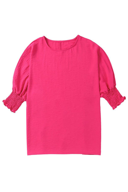 Smocked Wrist Shift Top - L & M Kee, LLC