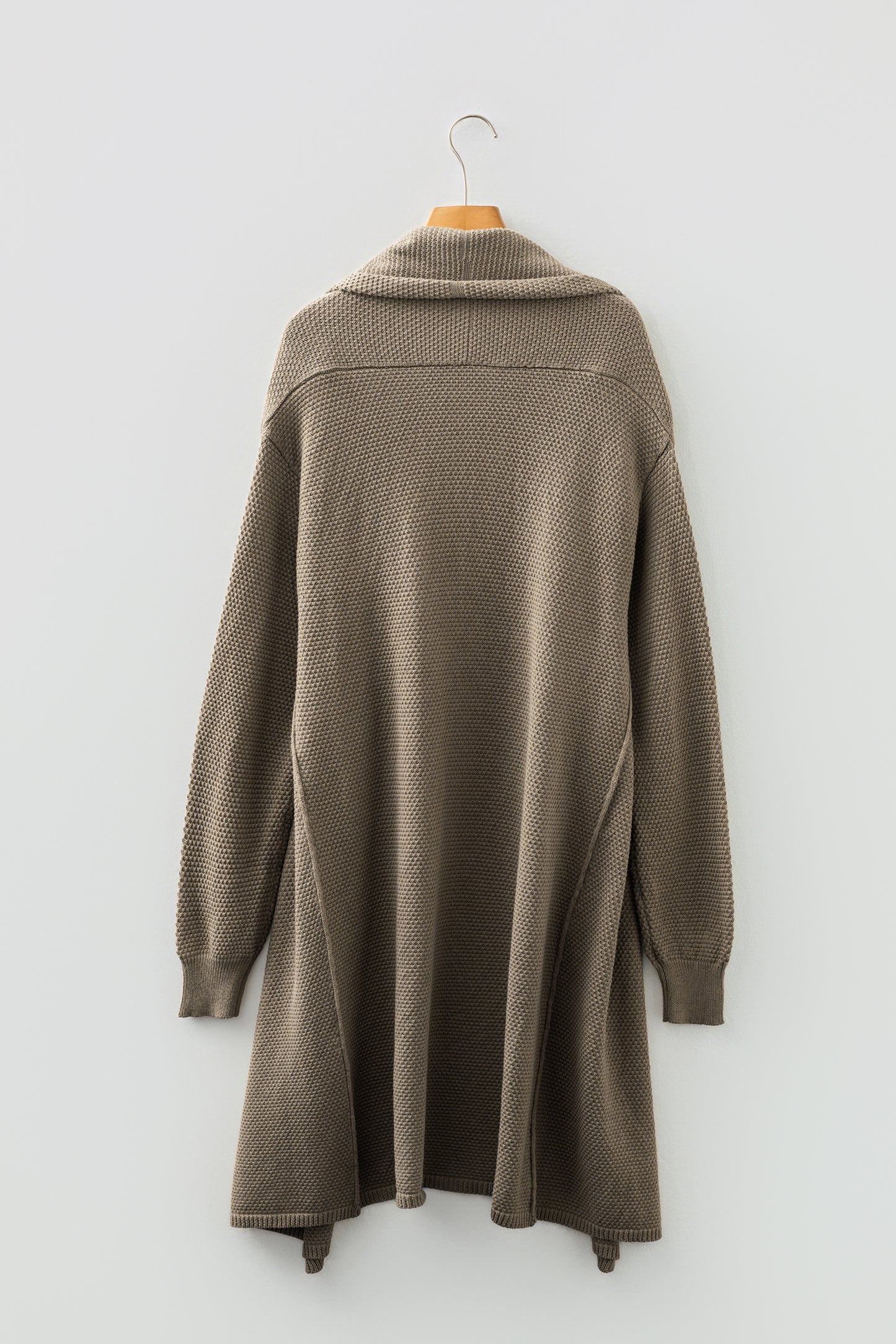 DUNE Solid Color Textured Knit Open Front Oversize Midi Sweater Cardigan