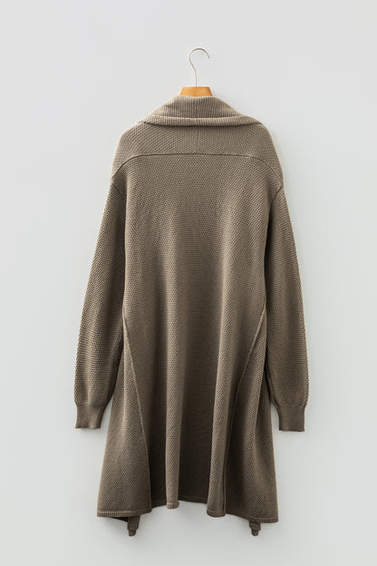 DUNE Solid Color Textured Knit Open Front Oversize Midi Sweater Cardigan