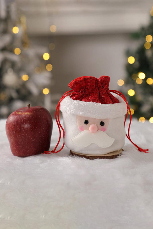 White Santa Clause Cartoon Christmas Candy Gift Bag - L & M Kee, LLC