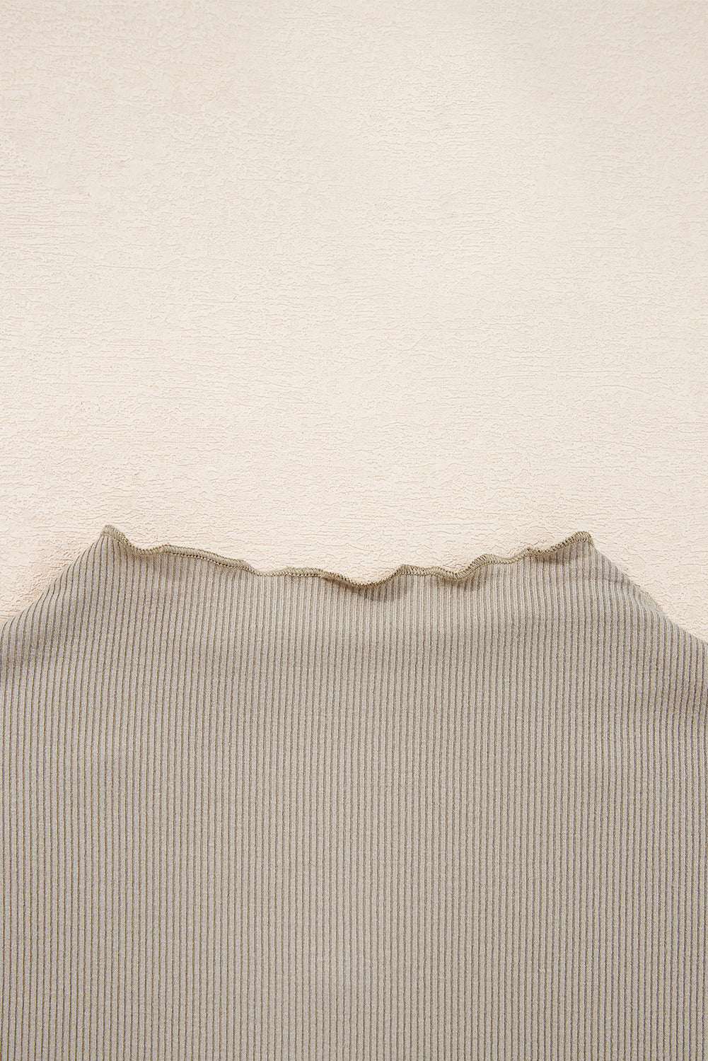 Jet Stream Floral Embroidered Detail Ribbed Long Sleeve Top