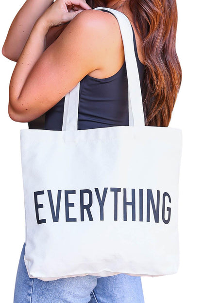 EVERYTHING Letter Print Large Tote Bag 42*8*37cm - L & M Kee, LLC