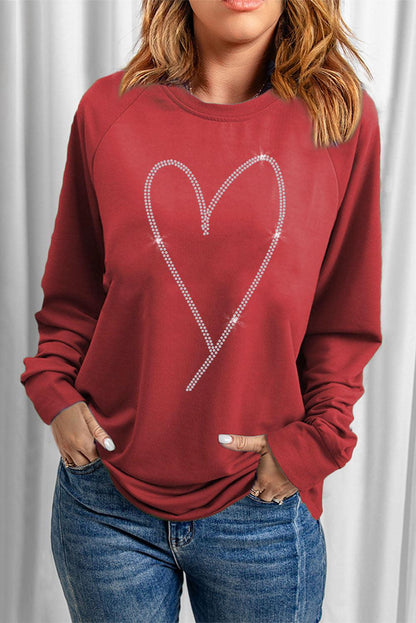 Fiery Red Chenille MERRY Christmas Raglan Sleeve Sweatshirt - L & M Kee, LLC