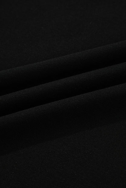 Black Varsity Stripe Detail Drop Shoulder Pullover Mini Skirt Set