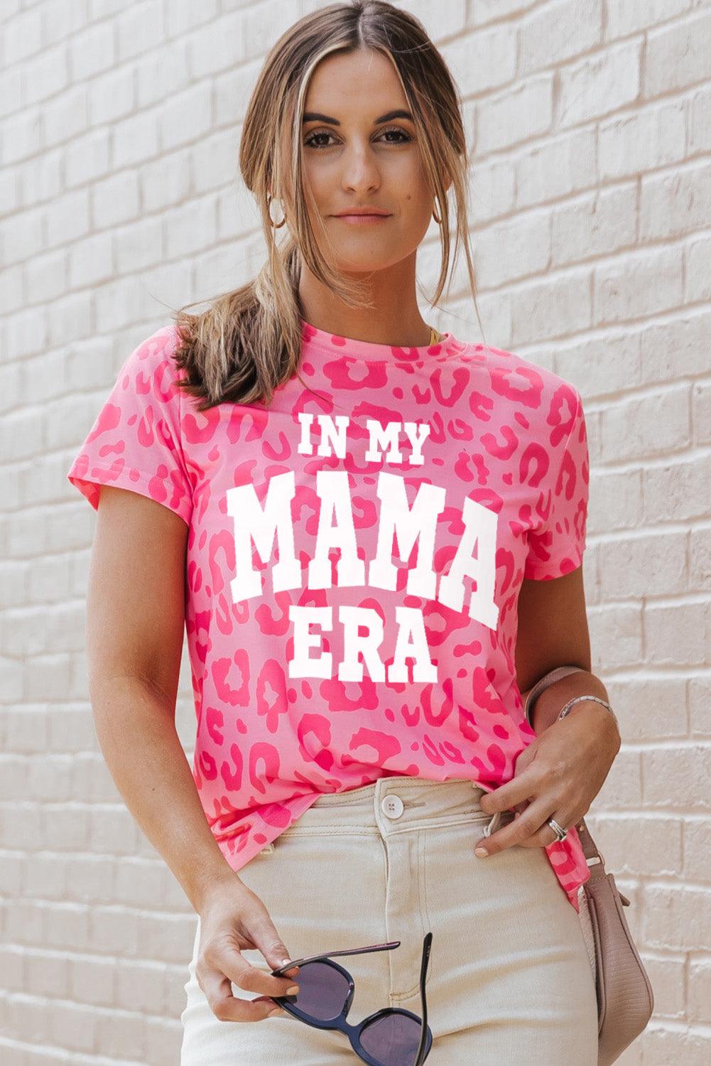 Leopard IN MY MAMA ERA Slogan Graphic Tee - L & M Kee, LLC