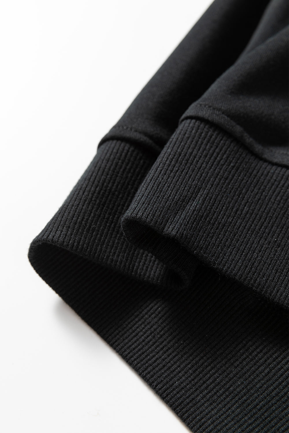 Black Contrast Piping Crewneck Pullover Mini Skirt Set