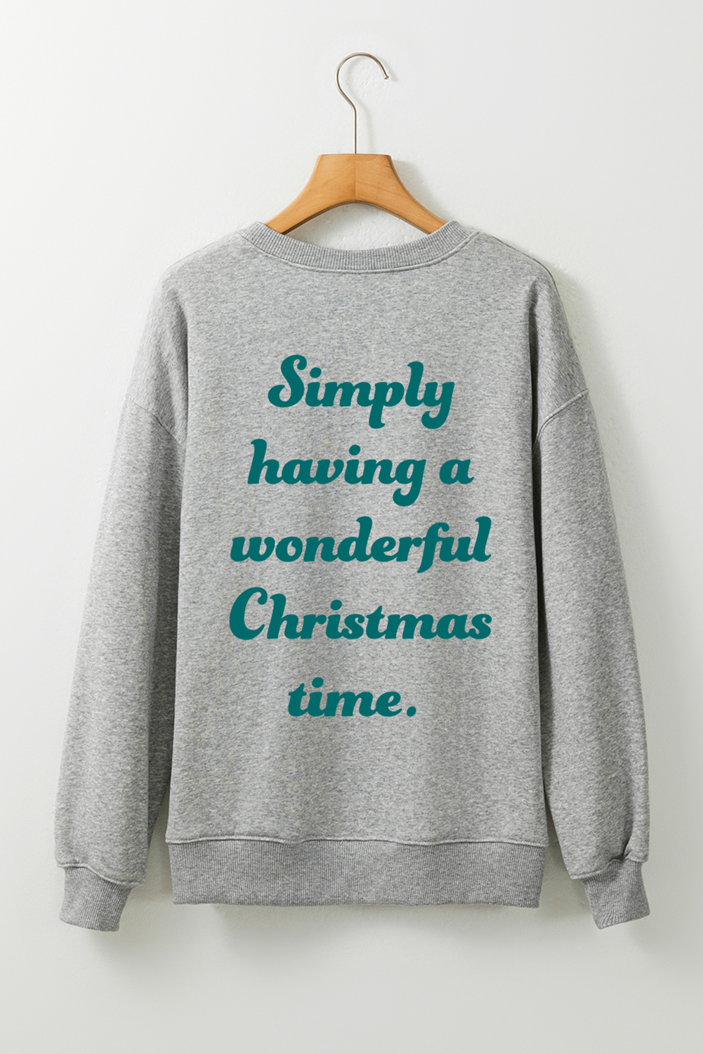 Gray 2-side Printed Christmas Tree Letter Graphic Sweatshirt