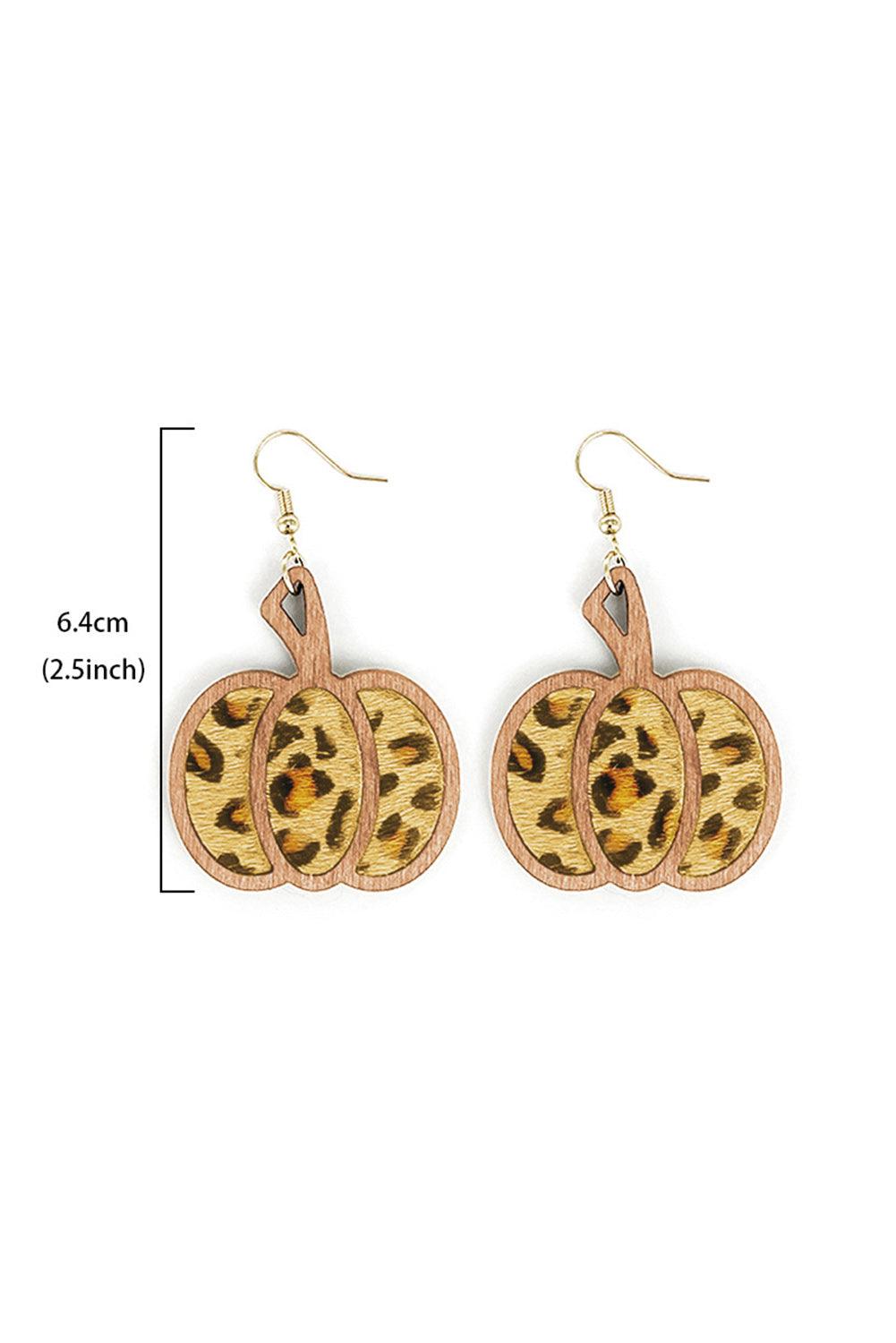 Multicolour Animal Print Pumpkin Shape Drop Earrings - L & M Kee, LLC