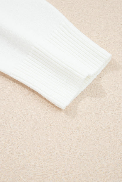 White MERRY Letter Pattern Christmas Raglan Sleeve Sweater