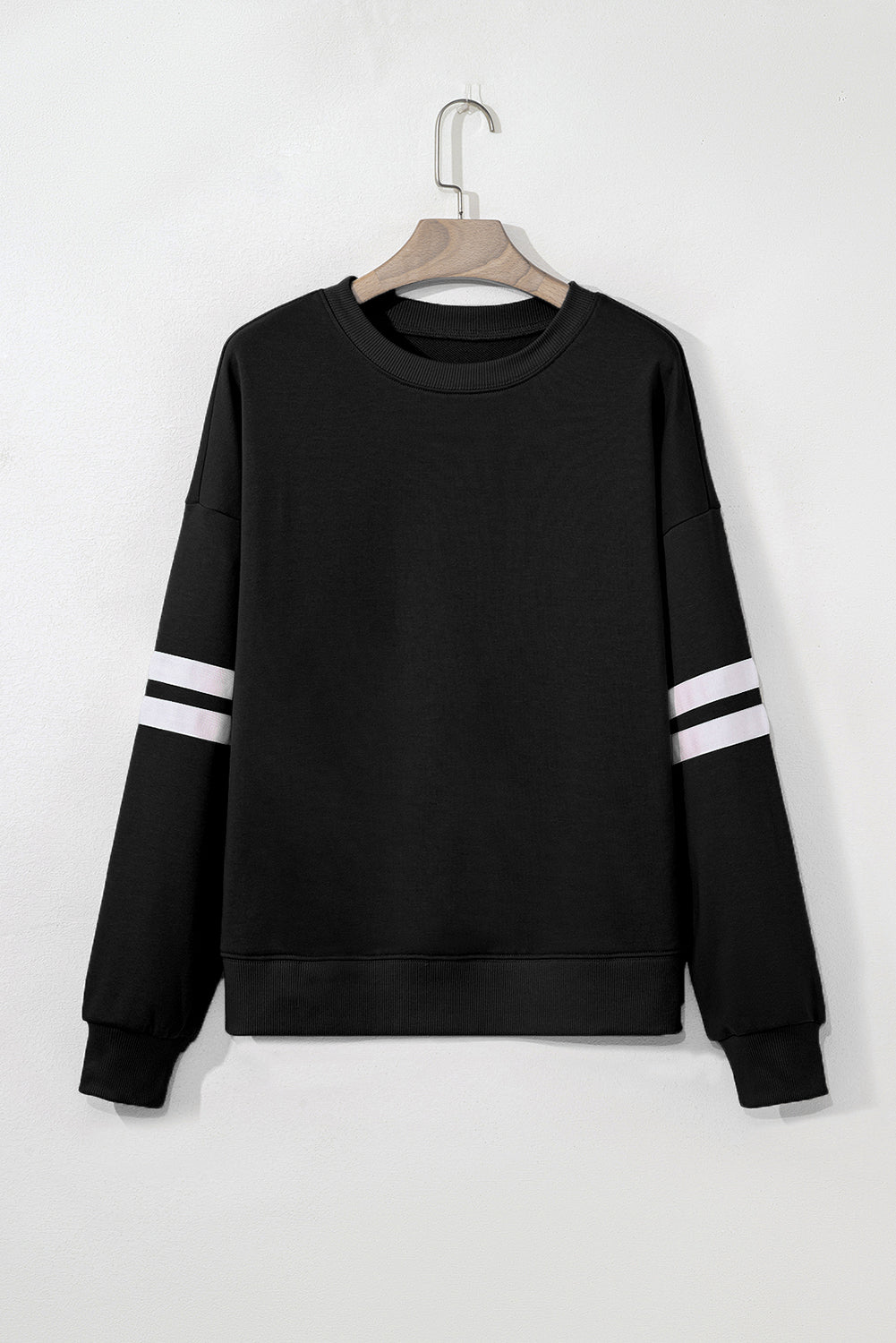 Evergreen Varsity Striped Detail Drop Shoulder Oversized Sweatshirt