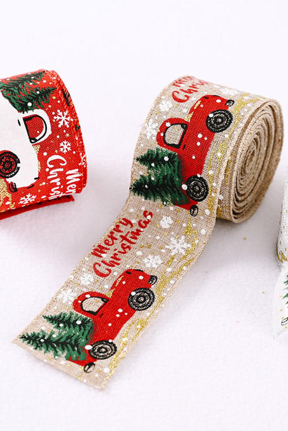 Pale Khaki Christmas Decorations Colorful Car Print Ribbon 500*5cm - L & M Kee, LLC