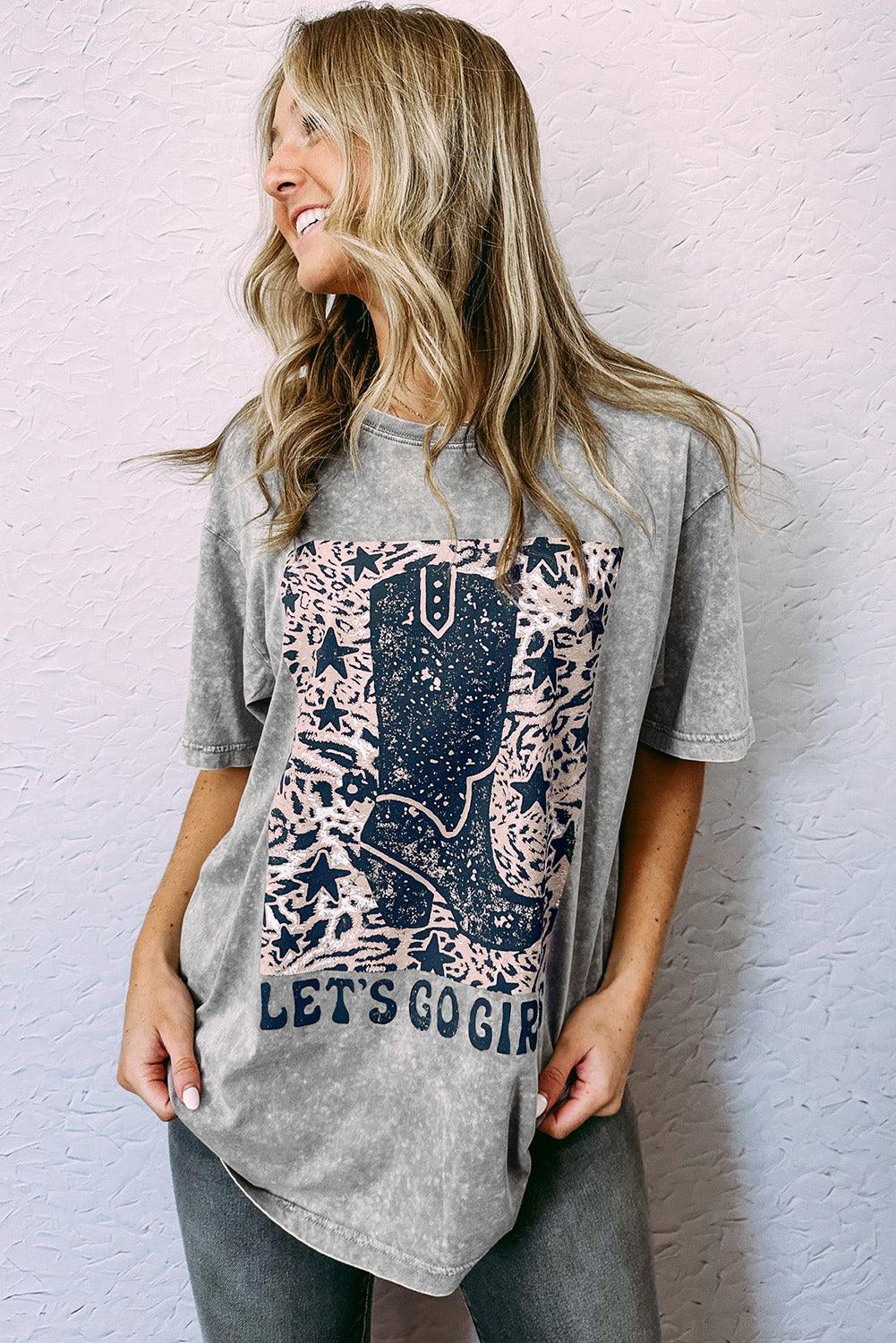 Let's Go Girls Cowboy Boots Graphic Tee - L & M Kee, LLC