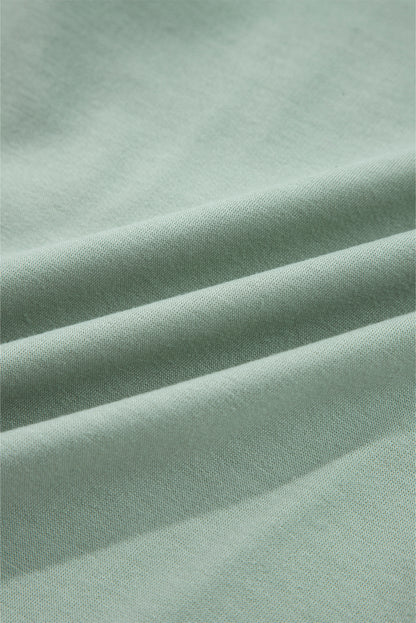 Coffee Raw Edge Flower Patch Drop Shoulder Casual Top