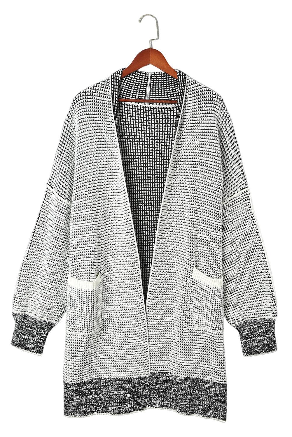 Gray Plus Size Textured Knit Cardigan - L & M Kee, LLC