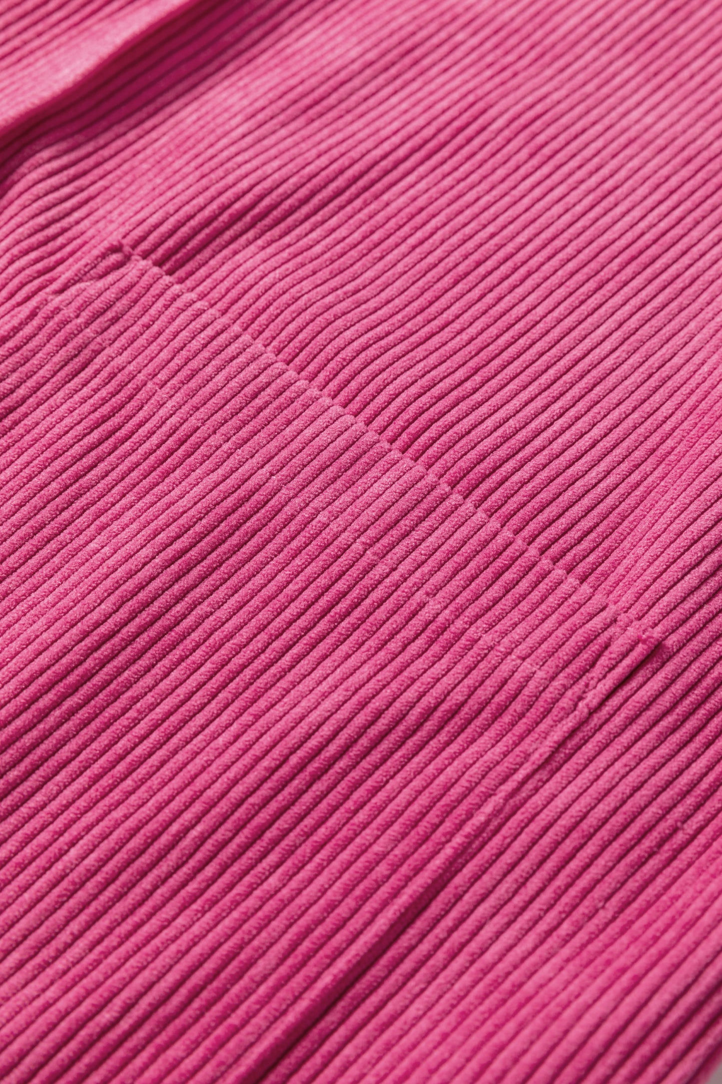 Rose Red Corduroy Sleeveless Mini Dress With Patched Pockets