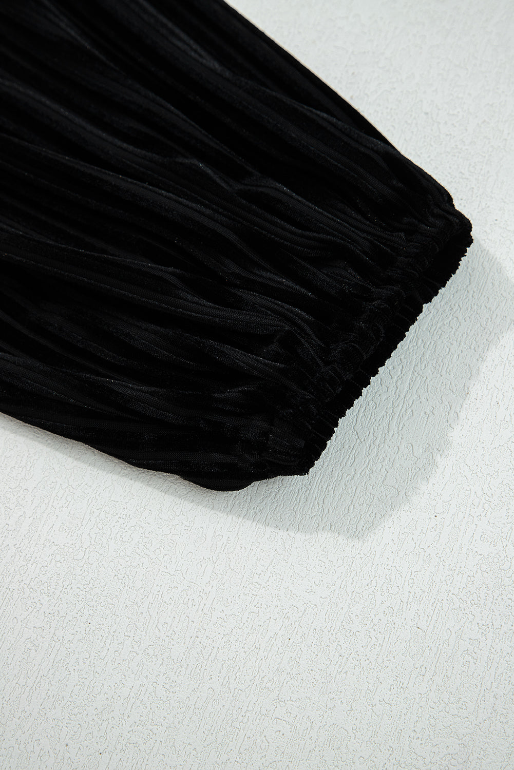 Black Tie Back Square Neck Velvet Babydoll Dress