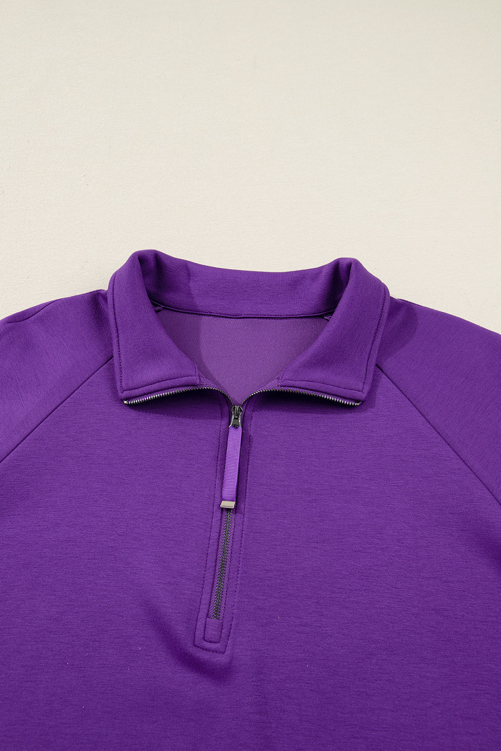 Wisteria Collar Half Zip Pullover Mini Skirt Plus Size 2pcs Set