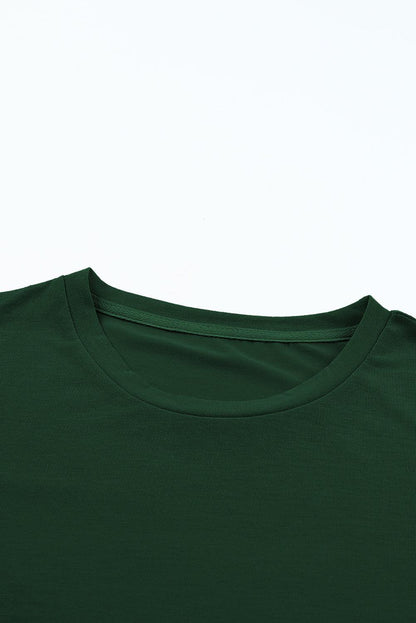 Green Casual Plain Crew Neck Tee - L & M Kee, LLC